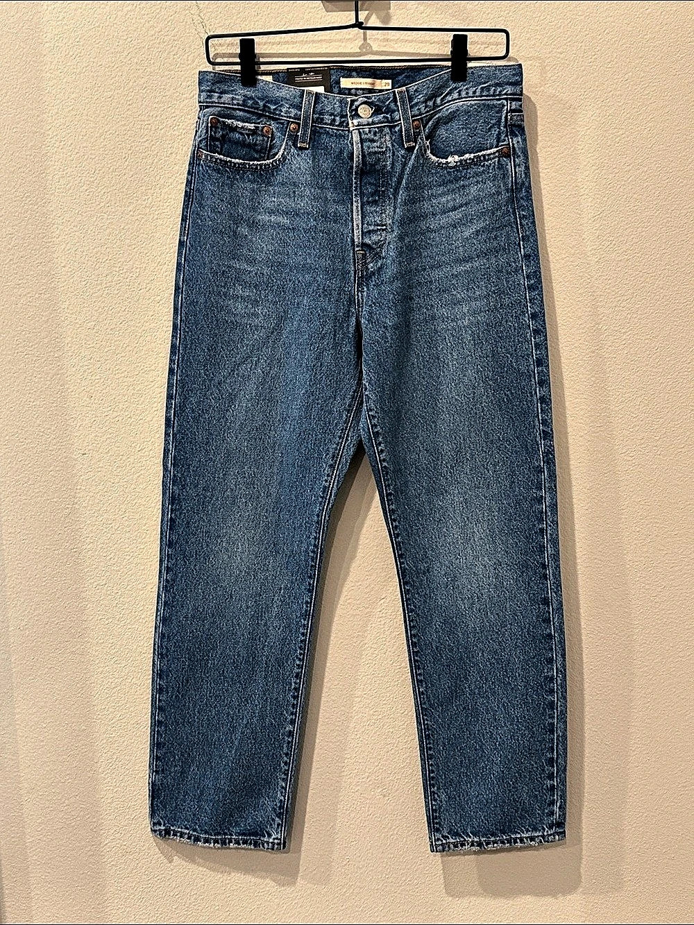 Levi's Wedgie Straight Jeans Blue Waist 29 High Rise Button Fly
